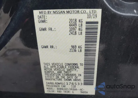 2011 Nissan Altima 2.5 S z USA, uszkodzony, nr VIN 1N4AL2AP2BN403878